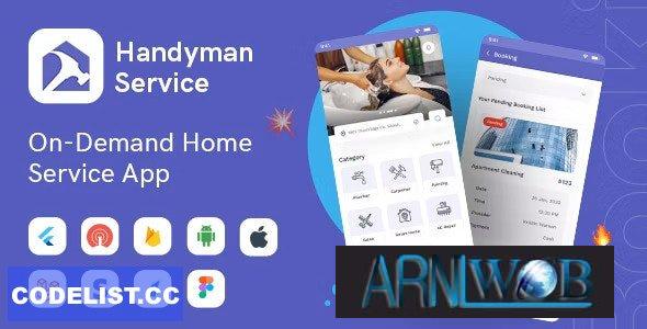 Flutter On Demand Home Services App with Complete Solution Handyman