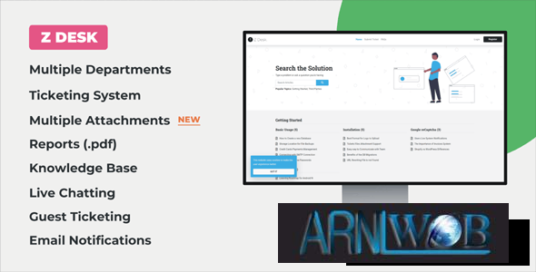 Z Desk Version 23 Customer Support Ticket System with