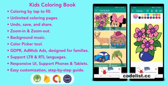 Rewrite this title Kids Coloring Book for Android v25 to